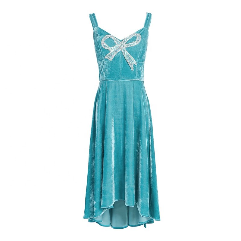 New Women's Square Collar Pleated Long Sleeve Dresses